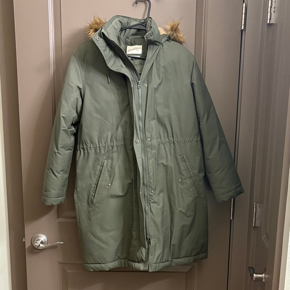 Universal Thread Green Parka with Faux Fur Hood